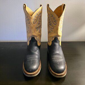 Ariat Cobalt Crepe Black Deertan & Tan Western Cowboy Boots Womens size 8